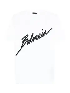 Футболка с вышитым логотипом Balmain, белый