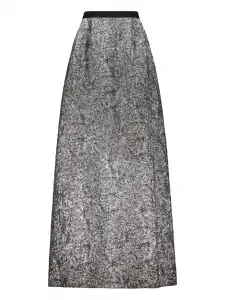 Вышитая длинная юбка Alberta Ferretti, серый