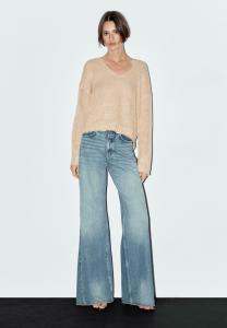 Джемпер Massimo Dutti V-NECK WITH LONG SLEEVES, Beige