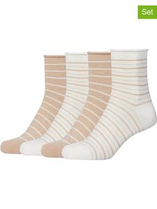 Camano Набор из 4 пар: носки бежево-белого цвета