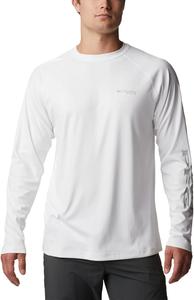 Мужская футболка Columbia Terminal Tackle Heather с длинным рукавом, White/Cool Grey