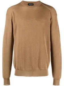 Джемпер фактурной вязки Roberto Collina, коричневый
