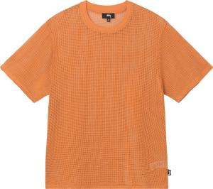 Футболка Stussy Cotton Mesh Short-Sleeve Crew 'Orange', оранжевый