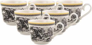 Набор чашек для эспрессо Villeroy & Boch Audun, 6 предметов, 80 мл, белый/черный