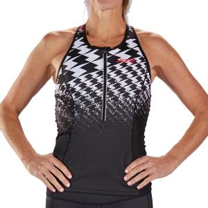 Толстовка с коротким рукавом женская Ultra Triathlon Sport Tank ZOOT, черно-белый