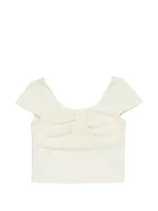 Собранный топ Miss Grant Kids, бежевый