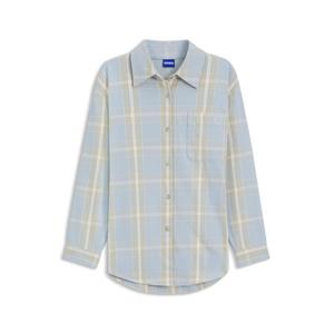 Рубашка оверсайз из хлопкового твила в клетку Гленчек HUGO, Patterned