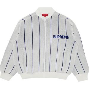Джемпер Supreme Pinstripe Varsity Zip Up, белый