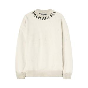 Толстовка Palm Angels Seasonal Logo Vintage Crew 'White/Black', белый