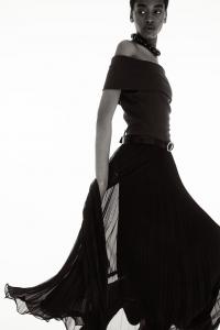 Топ с открытыми плечами H&M, коричневый