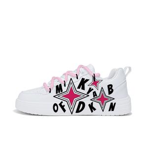 Cold cicadas yesterday Антискользящие износостойкие легкие дышащие низкие скейтерские кеды унисекс белый с перекрестными ремнями красная звезда ZLJ2001D