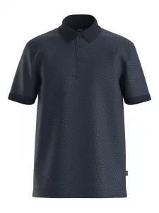 Рубашка поло с короткими рукавами и узором BOSS, синий