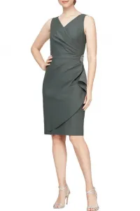 Платье без рукавов с V-образным вырезом, брошью, многоярусной застежкой-молнией сбоку Truedames