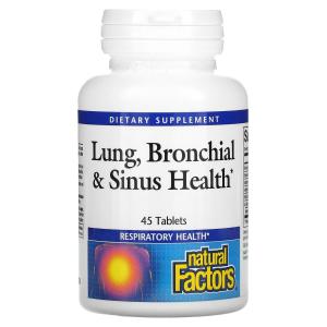 Natural Factors, Здоровье дыхательных путей (Lung, Bronchial & Sinus Health), 45 таблеток