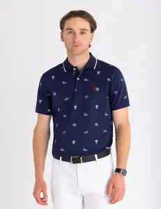 Футболка-поло U.S. Polo Assn All Over Print Jersey, темно-синий