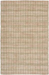 Ковер SAFAVIEH, 244 x 305 см, - коллекция Natural Fiber - большой - Green & Natural, ручной работы из джута и хлопка, дизайн в стиле бохо-полоска, фермерский рустик, идеально для гостиной, спальни, столовой (NFB656Y)