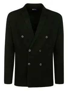 Двубортный шерстяной пиджак Filippo De Laurentiis, черный