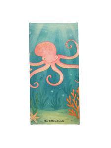 Mr. & Mrs. Panda Пляжное полотенце с изображением осьминога, без надписи, белого цвета