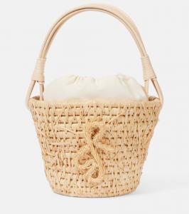 Соломенная сумка-корзина с отделкой из ротанга Ruslan Baginskiy, Natural Straw