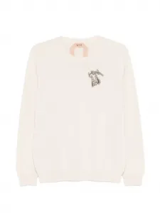 Свитер с круглым вырезом Nº21, бежевый