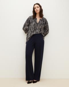 Женские брюки струящейся вязки. Couchel, темно-синий