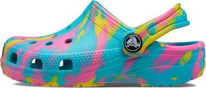 Детские сабо Crocs унисекс, классические, с мраморным рисунком, акварельным рисунком, размер K, мультиколор