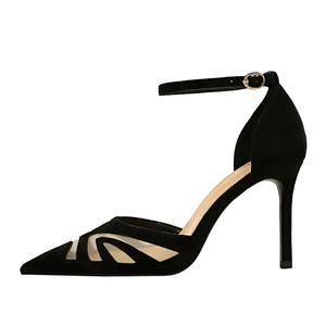 Женские туфли на высоком каблуке QITUMAUL, Black[Heel Height 9Cm]