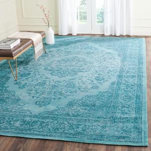 Ковер SAFAVIEH, 275 x 366 см, Classic Vintage Collection, Aqua, Oriental Medallion Cotton Design, Easy Care, идеально подходит для помещений с высокой проходимостью в гостиной, спальне (CLV121E)