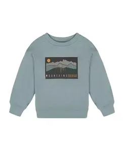 Детская толстовка из французского махрового трикотажа с анимационным принтом. Deux Par Deux, зеленый