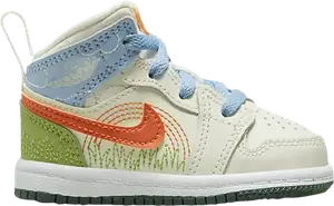 Кроссовки Air Jordan 1 Mid SE TD Stitch, кремовый