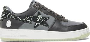 Кроссовки Bapesta Text Code Camo - Charcoal, черный
