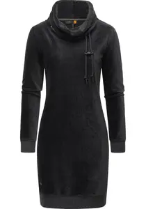 Платье-свитшот в стиле рэгвир "Chloe Velvet", стильное бархатное платье с длинными рукавами Ragwear, серый