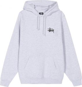 Худи Stussy Basic Hoodie 'Ash Heather', серый