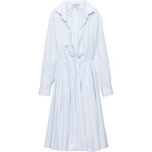 Женское платье с длинными рукавами FW25 PRADA, синий