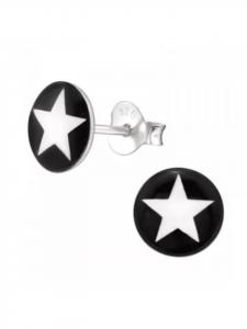 Alexander York Серьги-гвоздики в форме звезды из серебра 925 пробы, комплект из 2 штук