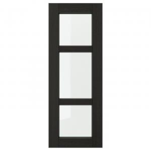 Стеклянная дверь, тонированная в черный цвет, 30x80 см. IKEA Lerhyttan
