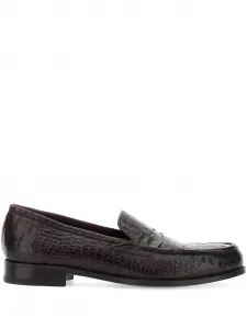 Туфли с тиснением под крокодила Lidfort, красный