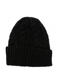 Шапка-бини с бисером, связанная косами Ermanno Scervino, черный