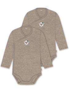 Normani Outdoor Sports Комплект из 2 детских боди: базовый боди-халат из шерсти мериноса бежевого цвета