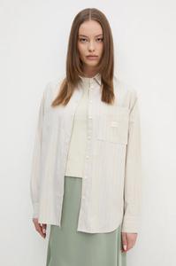 Хлопковая рубашка Calvin Klein Jeans, бежевый