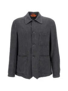 Рубашка-овершот с накладными карманами на пуговицах Barena, серый