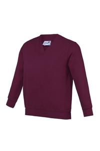 Школьный джемпер/толстовка с V-образным вырезом Academy AWDis, красный