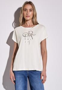 Футболка с принтом MIT FOLIEN WORDING Street One, кремовый