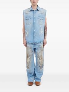 Рубашка без рукавов MM6 Maison Margiela, синий