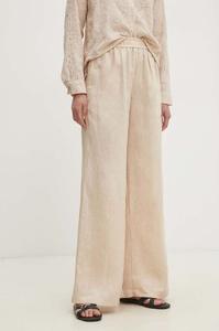 Льняные брюки Answear Lab, бежевый