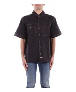Черная рубашка с логотипом и пуговицами спереди Dickies, черный