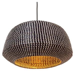 Подвесной светильник Lucide MADUKA, черный - сталь - древесный композит - 47 x 128 x 47 см