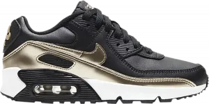 Кроссовки Nike Air Max 90 LTR GS 'Black Metallic Gold Star', черный