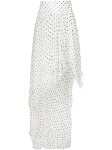 Асимметричная юбка с оборками и узором в горох Alexandre Vauthier, белый