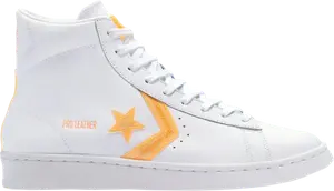 Кроссовки Converse Pro Leather High Hi-Vis Collection - White Flash Orange, белый